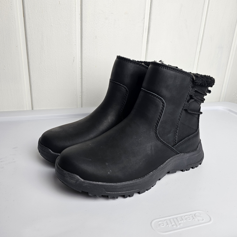 Eddie Bauer Black Siren Sherpa Lined Winter Snow Side Zip Ankle Boots Women's 7M